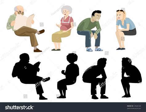 Sitting People Collection 3 Vector Stock Vector 14526169 Shutterstock