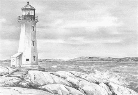 Lighthouse Realistic Art Pencil Drawing Images Lighthouse Sketch