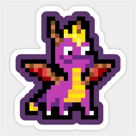 Spyro The Dragon 8 Bit Pixel Art Character Spyro Aufkleber