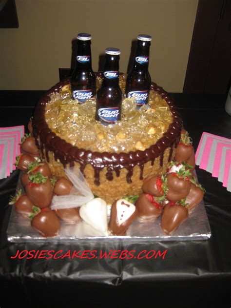 Cooking time includes cooling time, too. Grooms German chocolate Bud light cake! | Wedding cakes ...