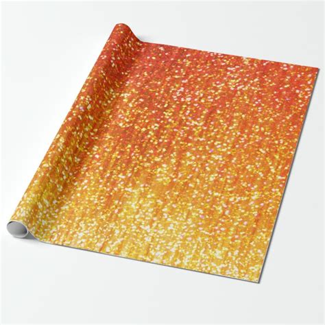 Orange Glitter Wrapping Paper