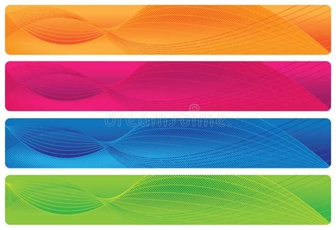 Wavy Headersbanners Brights Stock Vector Illustration Of