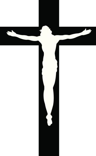 Cross With Jesus Christ Cristian Religion Silhouette Stock Illustration