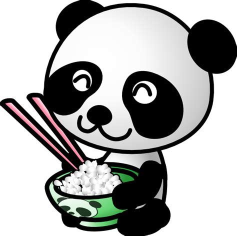 Panda Eating Rice Clip Art At Vector Clip Art Online
