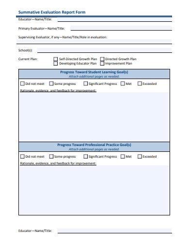 Free 10 Summative Evaluation Form Samples And Templates In Ms Word Pdf