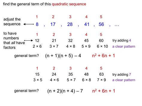 Solve for n in the sequence equation. MEDIAN Don Steward mathematics teaching: quadratic nth ...