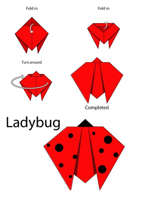Easy Origami Instructions Ladybug Origami