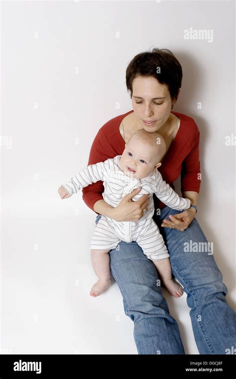 Mother And Six Month Old Baby Stock Photo Alamy