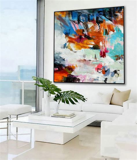 Bright Color Brush Strokes Contemporary Artwork Large