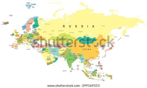 Mapa Eurasia Ilustración Vectorial Muy Vector De Stock Libre De