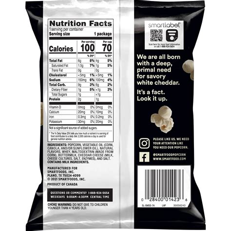 Smartfood White Cheddar Popcorn Nutritional Info Besto Blog