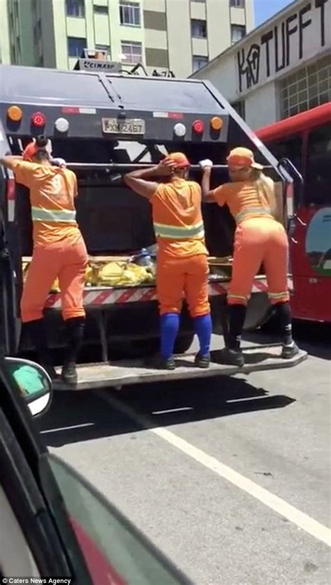 Brazilian Rubbish Collectors Show Off Their Twerking Skills On Their Truck Daily Mail Online