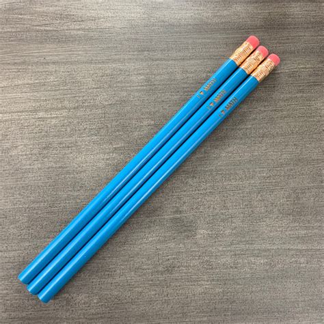 I Love Math Engraved Pencil Set Of Three In Aqua Blue Back To Etsy