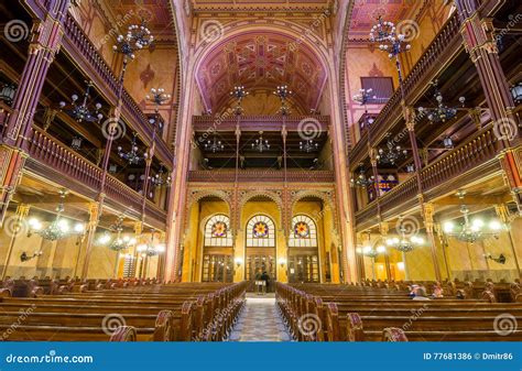 Interior Of The Dohany Street Synagogue In Budapest Hungary Editorial