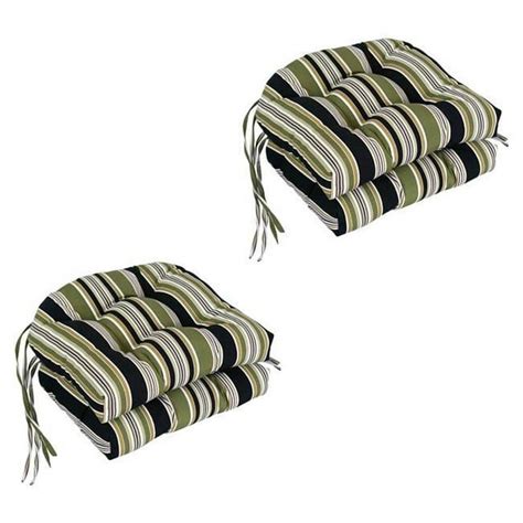 blazing needles 16 in spun polyester patterned outdoor u shaped tufted chair cushions eastbay