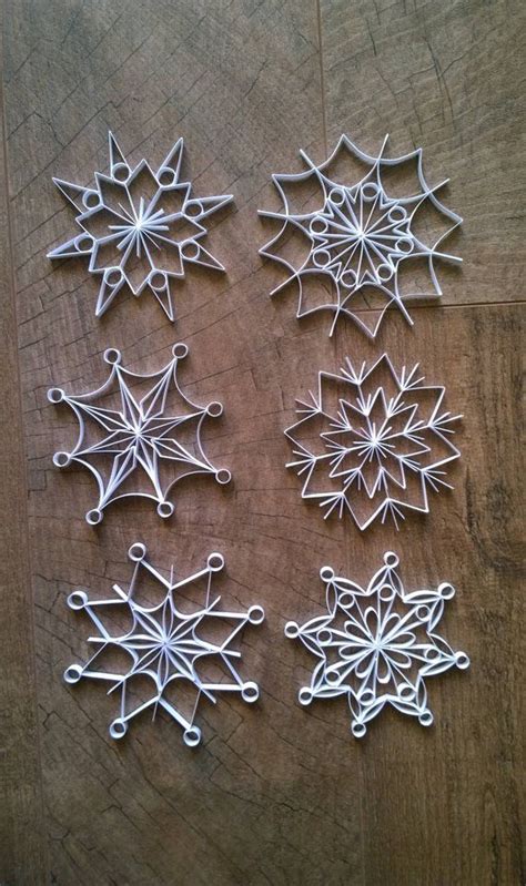 Set Of 6 Handmade Quilling Snowflakespaper Snowflakeshandmade