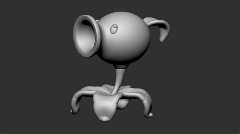 peashooter from plants vs zombies 3d print model 3d model 3d printable cgtrader