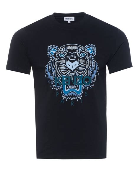 Kenzo Mens Tiger Face Regular Fit T Shirt Black Tee