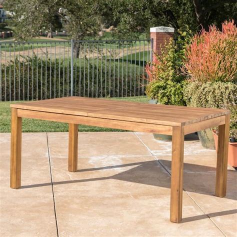 Noble House Wilson Teak Brown Wood Outdoor Dining Table 21505 The