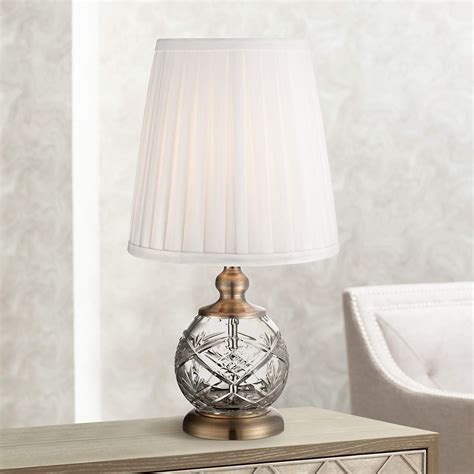 Ida Crystal Sphere And Brass 15 High Mini Accent Table Lamp 3g948