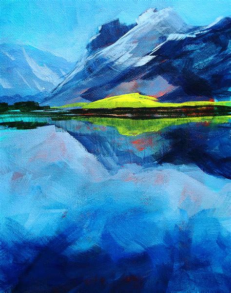 Alpine Lake Mountain Landscape Painting Painting By Nancy