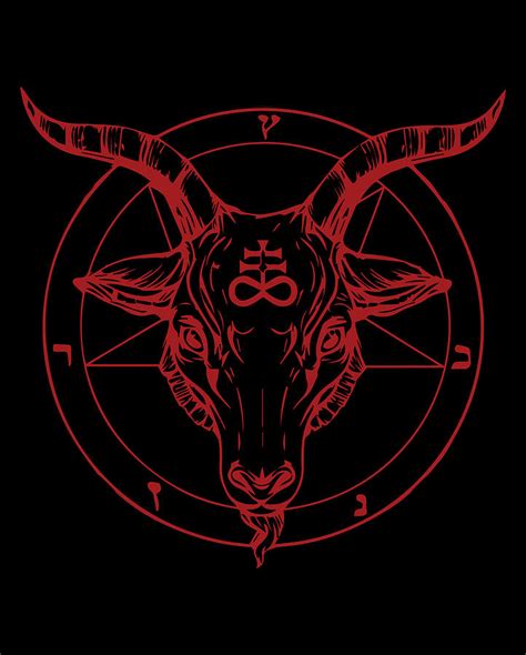 Pentagram Goat Head Baphomet Satanic Witchcraft Design Digital Art By