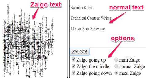 Zalgo going up zalgo the middle zalgo going down. 6 Free Online Zalgo Text Generator
