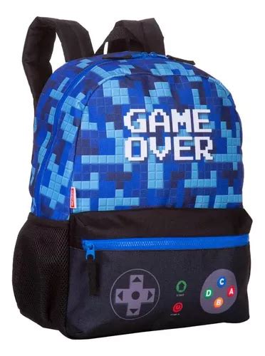 Mochila Escolar Gamer Over Costas Infantil Azul G Sestini Mercadolivre