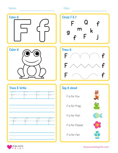 Free Printable Letter F Worksheet Activities In