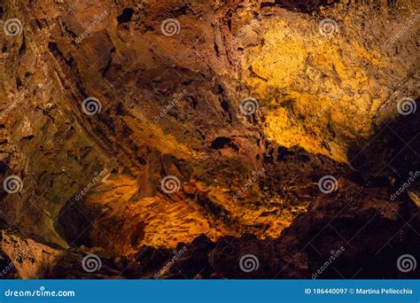 Cueva De Los Verdes Green Cave In Lanzarote Canary Islands Stock