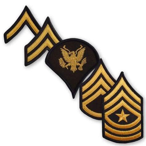 Army Asu Sew On Rank Patches Gold And Blue Sold In Sets Private To