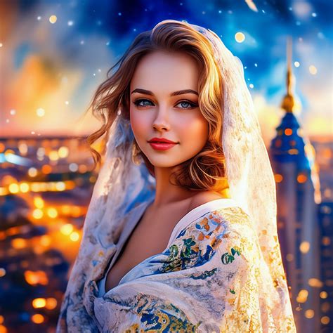 Очень красивая русская девушка с — создано в Шедевруме