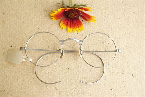 Vintage Eyeglasses 1920sspectaclesround Eyeglasswire Rimsilver