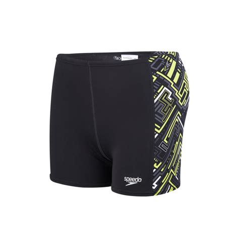Speedo Boys All Over Panel Aquashort In Black Excell Sports Uk