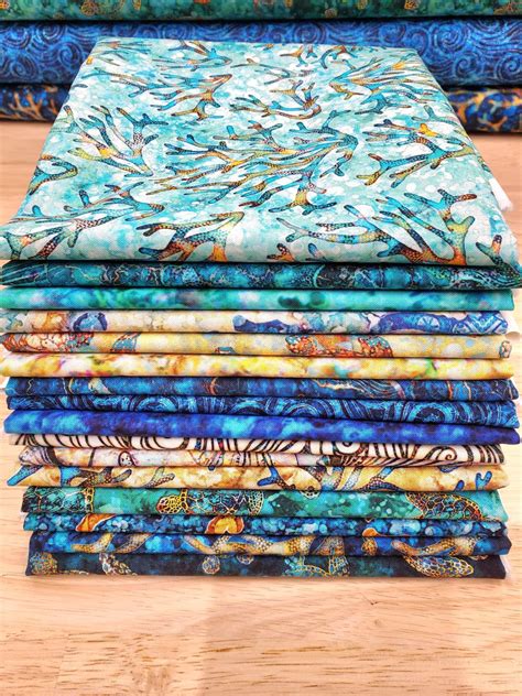 Oceana Half A Metre Bundle Of 16 Sixteen By Dan Morris For Qt Fabrics