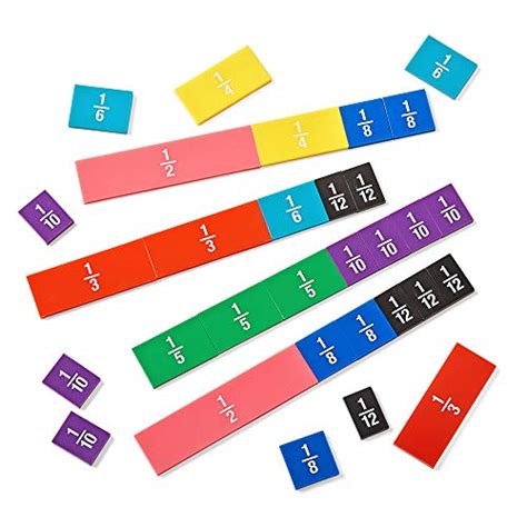 Hand2mind Plastic Double Sided Fraction And Decimal Tiles Montessori