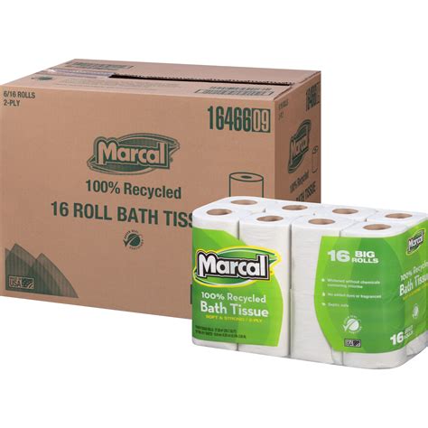 Marcal 100 Recycled Two Ply Toilet Paper White 96 Rollscarton