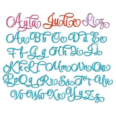 10 Script Embroidery Fonts And Alphabets Images Simple Embroidery