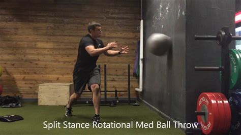 Resilient Performance Split Stance Rotational Med Ball Throw Youtube