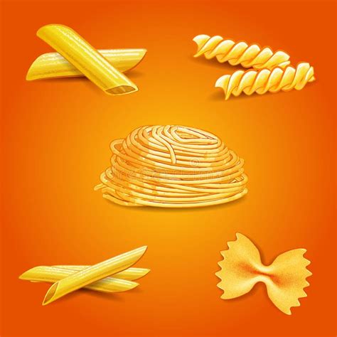 Pasta Shape Icons Stock Vector Illustration Of Collection 16360881