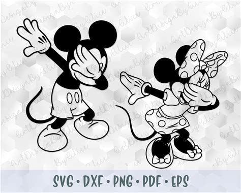 Svg Png Dxf Dabbing Mickey Minnie Mouse Layered Cuttable File Etsy