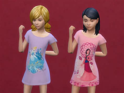 The Sims Resource Disney Princess Nightgowns For Kids Get Together