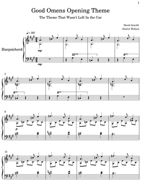 Good Omens Opening Theme Sheet Music For Harpsichord