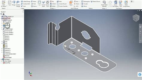 Inventor Sheet Metal Copy Sketch To The Flat Pattern Youtube