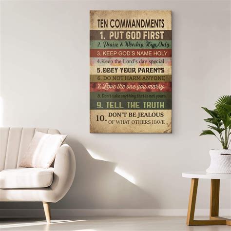 Ten commandments christian canvas print | Christian wall art, Christian wall decor, Christian ...