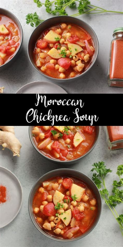 Turn up the heat, then add the stock, tomatoes and chickpeas, plus a good grind of black pepper. Moroccan Chickpea Soup | Recipe | Moroccan chickpea soup ...