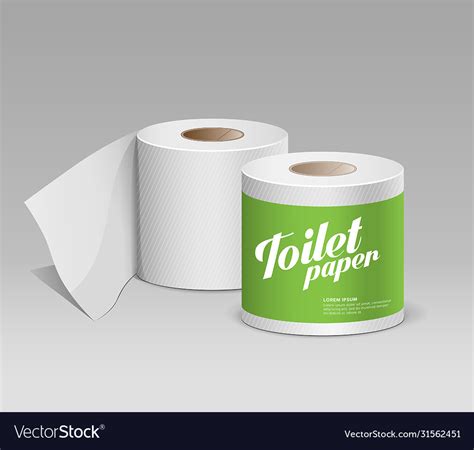 Plastic Toilet Paper Roll Green Package Template Vector Image