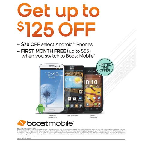 Boost Mobile In Store Only Promotion Up To 125 Off Phone Prices