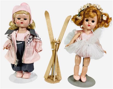 Lot Pair 8 Vogue Ginny Dolls 1955 1956 Skier From The For Fun Time