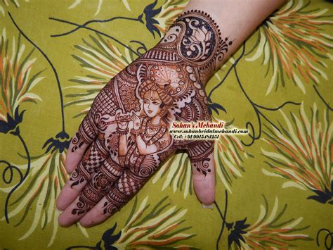 God Krishna With Mehandi Sohan Lal Bridal Mehandi Artist Henna Hand